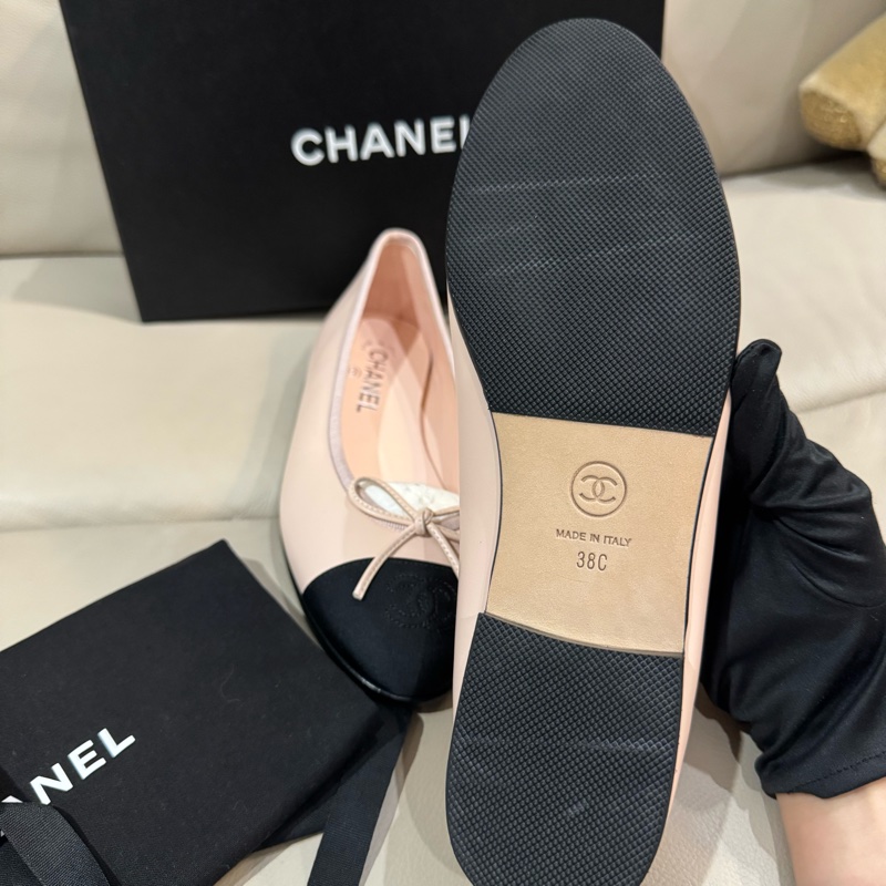 Chanel 香奈兒 經典芭蕾舞鞋 ballet flats/淑女鞋/粉色/38號/全新閒置美品-3