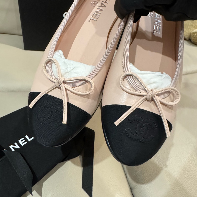Chanel 香奈兒 經典芭蕾舞鞋 ballet flats/淑女鞋/粉色/38號/全新閒置美品-4