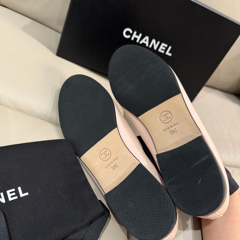 Chanel 香奈兒 經典芭蕾舞鞋 ballet flats/淑女鞋/粉色/38號/全新閒置美品-5