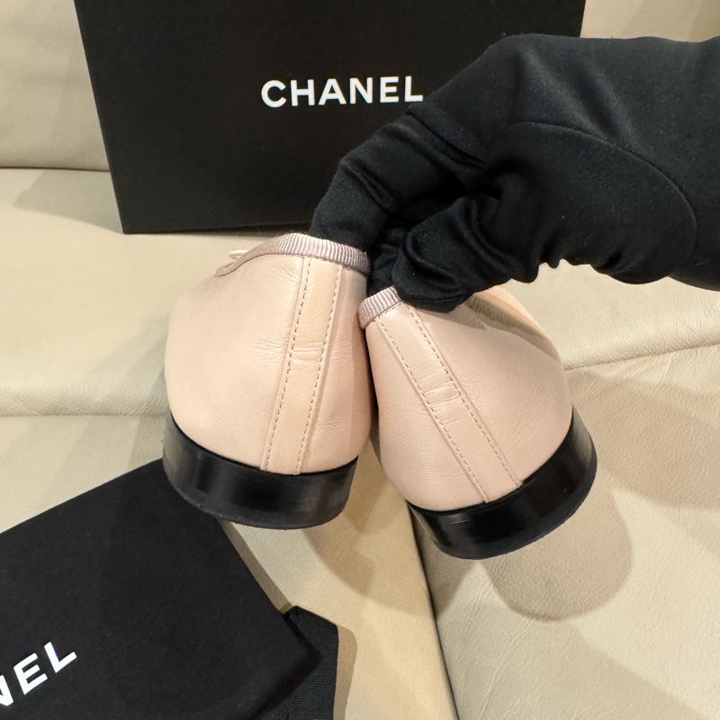 Chanel 香奈兒 經典芭蕾舞鞋 ballet flats/淑女鞋/粉色/38號/全新閒置美品-6