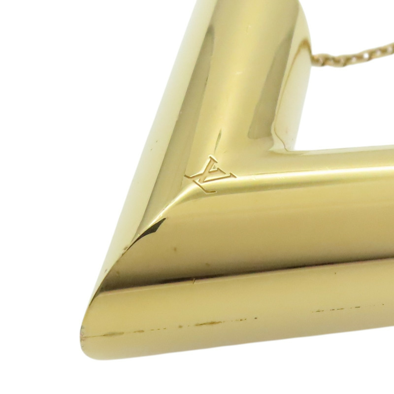 金色 金屬 Essential V 長項鍊【LOUIS VUITTON LV 路易威登】 MP1465-3