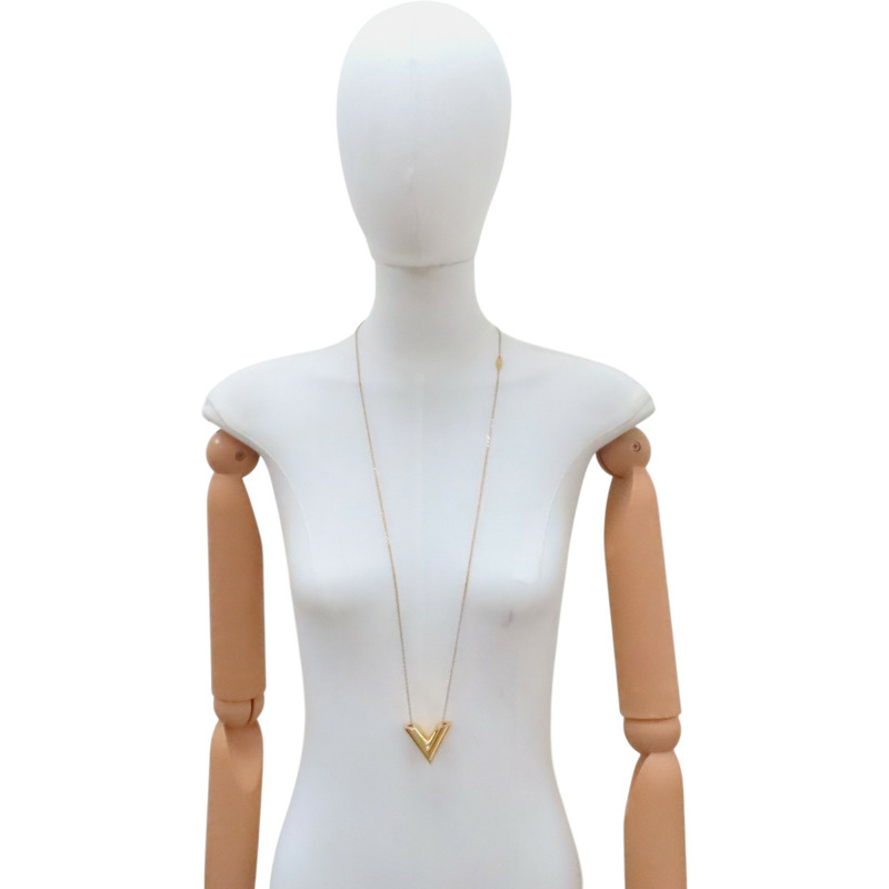 金色 金屬 Essential V 長項鍊【LOUIS VUITTON LV 路易威登】 MP1465-5