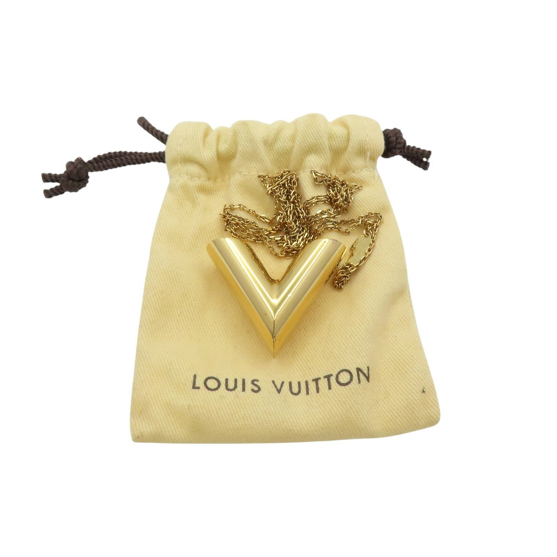 金色 金屬 Essential V 長項鍊【LOUIS VUITTON LV 路易威登】 MP1465-6