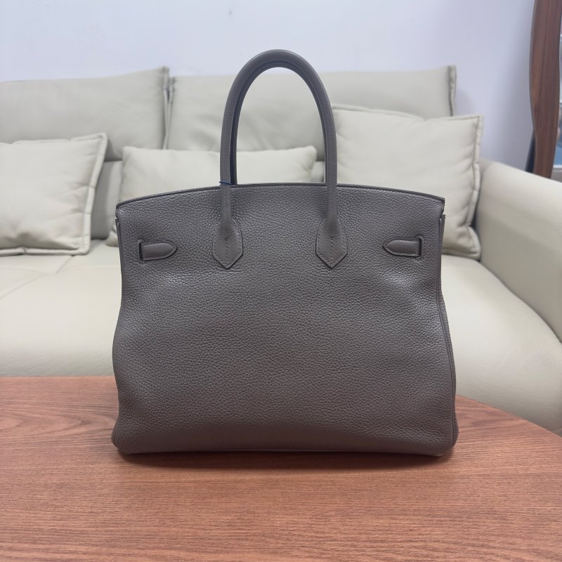 愛馬仕Hermes Birkin35 錫器灰金扣 Epsom皮 手提包-1