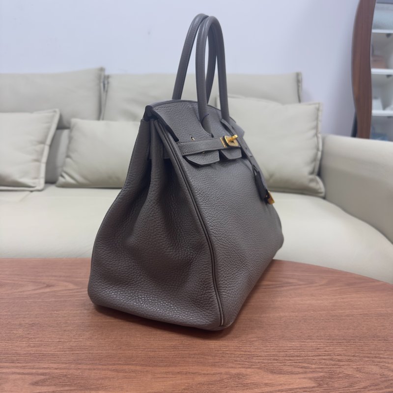 愛馬仕Hermes Birkin35 錫器灰金扣 Epsom皮 手提包-2