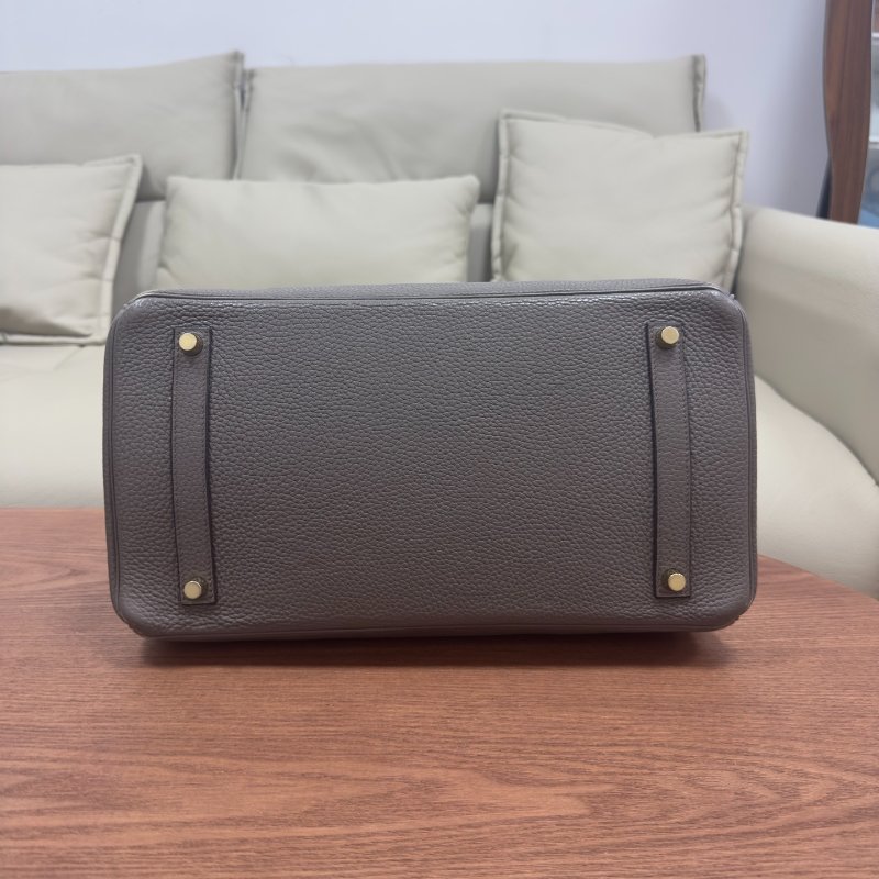 愛馬仕Hermes Birkin35 錫器灰金扣 Epsom皮 手提包-7