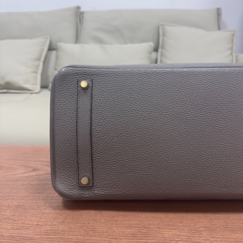 愛馬仕Hermes Birkin35 錫器灰金扣 Epsom皮 手提包-8