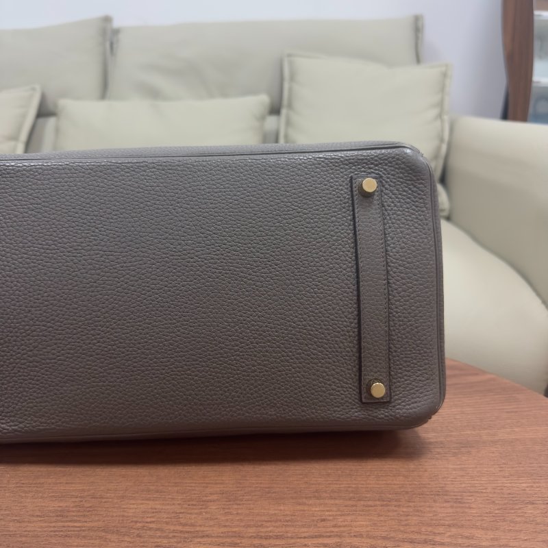愛馬仕Hermes Birkin35 錫器灰金扣 Epsom皮 手提包-9