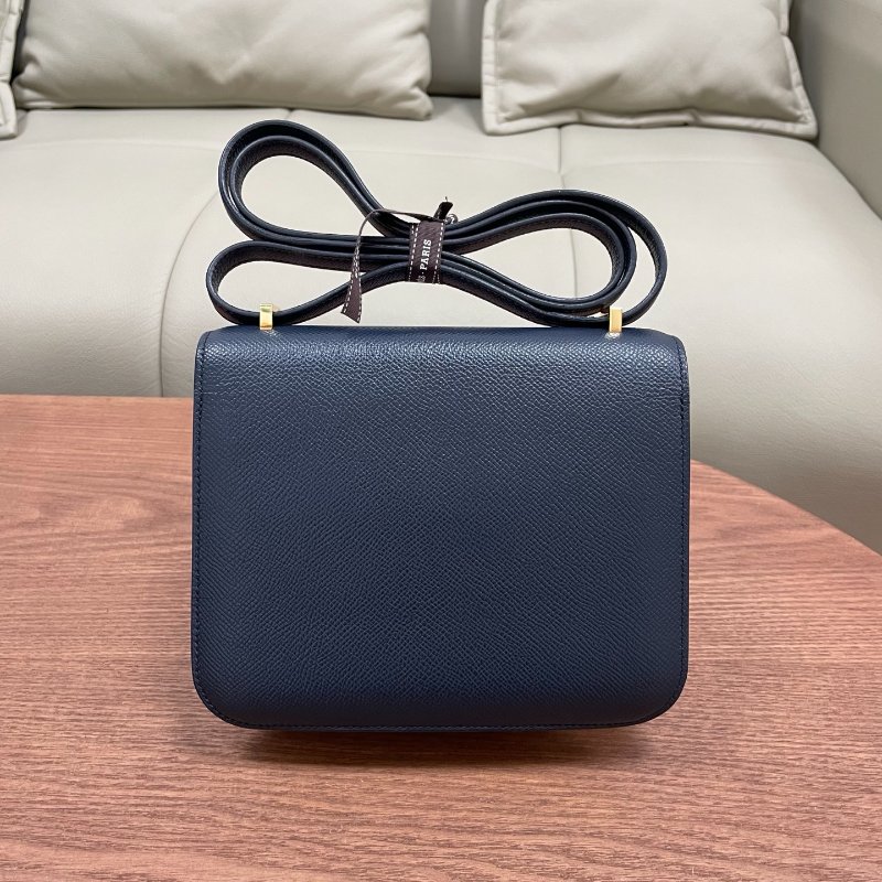 Hermes愛馬仕 康康19 午夜藍金扣 Epsom皮 肩背包-1