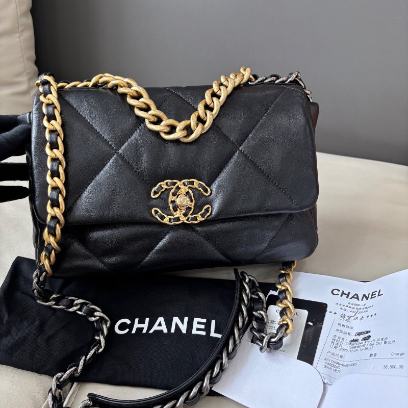 香奈兒/Chanel 黑金19bag小號鏈條包-0