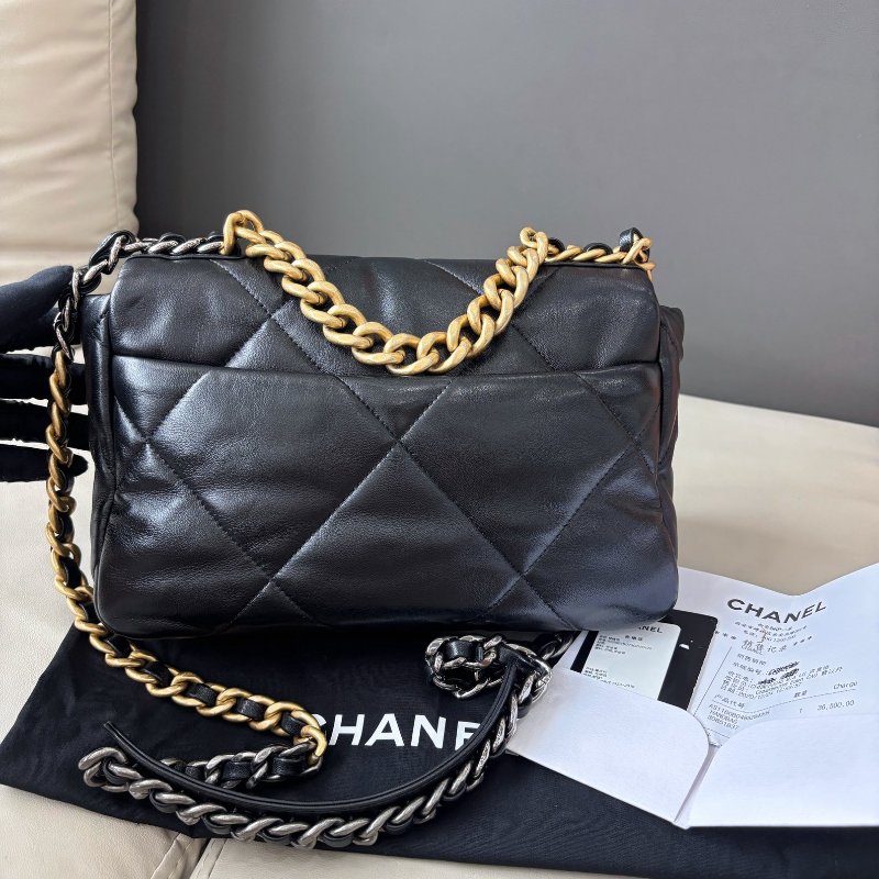 香奈兒/Chanel 黑金19bag小號鏈條包-6