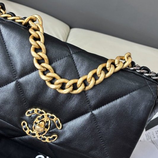 香奈兒/Chanel 黑金19bag小號鏈條包-9