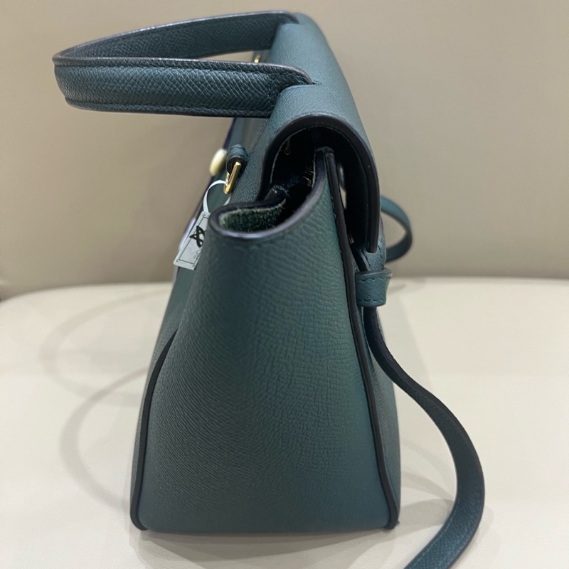 Celine賽琳墨綠色小號鯰魚包-3