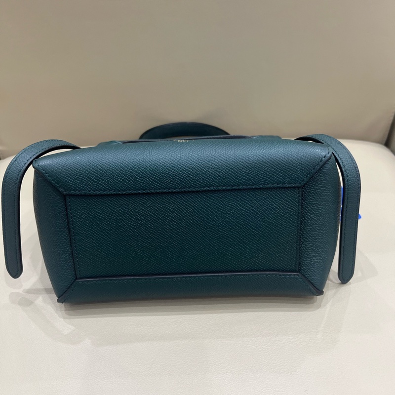 Celine賽琳墨綠色小號鯰魚包-5