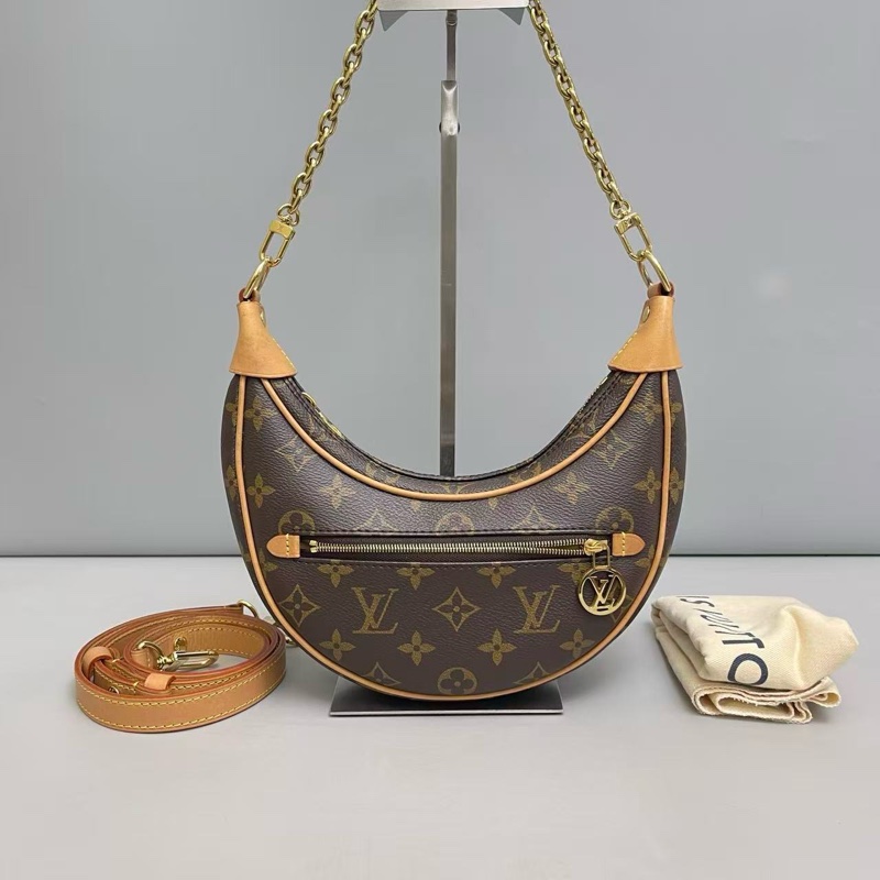 🌷新年芯片款!Louis Vuitton Loop 月亮包/豌豆包 老花-0