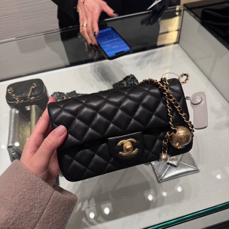 #全新全配🈶購證 #全網最低💰 #芯片款 香奈兒黑金金球Cf20大mini-2