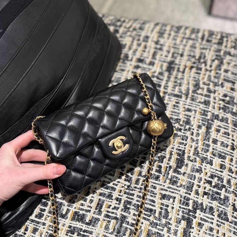 #全新全配🈶購證 #全網最低💰 #芯片款 香奈兒黑金金球Cf20大mini-10