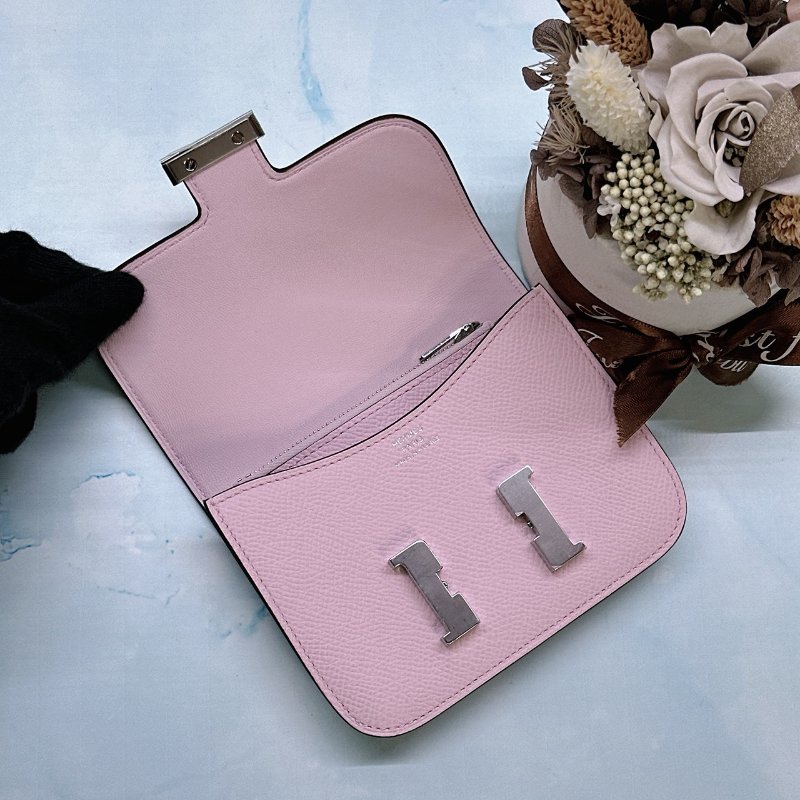 HERMES 全新Constance Slim 戀愛粉康康錢包-4