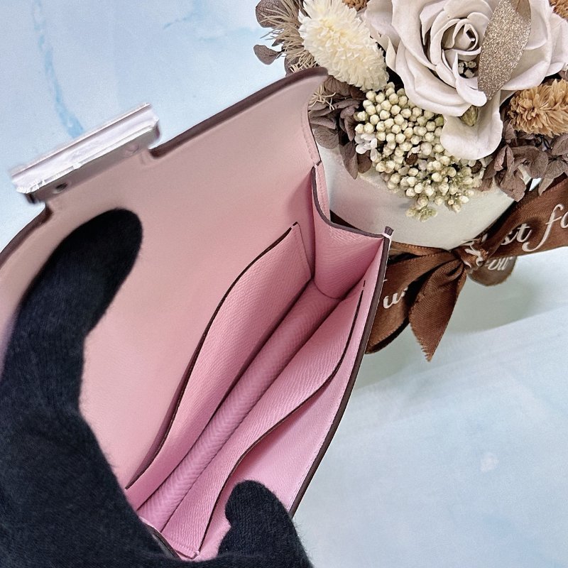 HERMES 全新Constance Slim 戀愛粉康康錢包-5