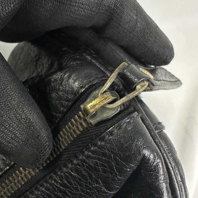 GUCCI 黑色 GUCCISSIMA皮革GG logo壓紋2WAY 旅行袋（guccissima 206501）-3