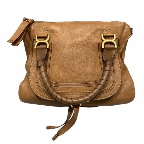 CHLOE 克蘿伊 MARCIE 牛皮 肩背包 淺棕色 金釦