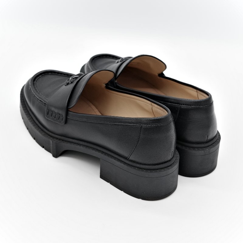 Coach 蔻馳 黑色 牛皮 霧面 Logo 樂福鞋 24.5cm EU38-5