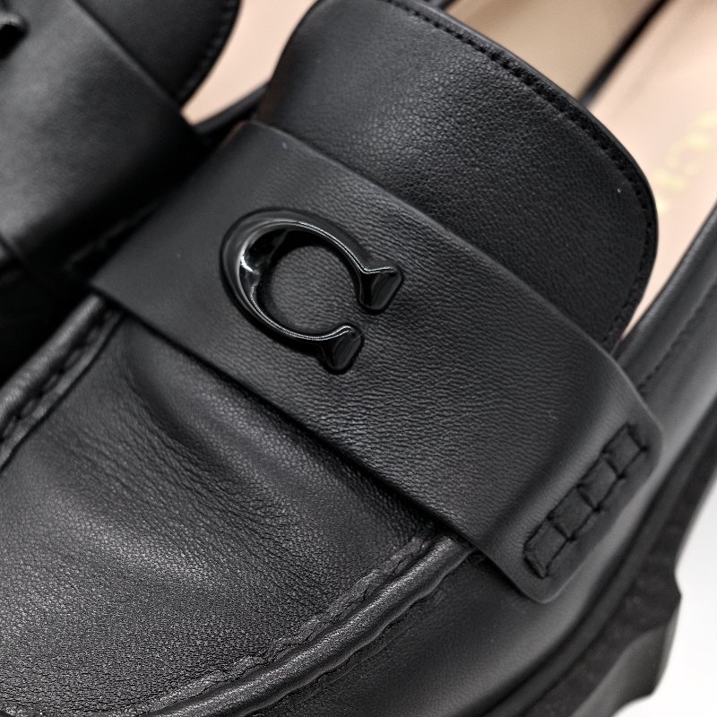 Coach 蔻馳 黑色 牛皮 霧面 Logo 樂福鞋 24.5cm EU38-10
