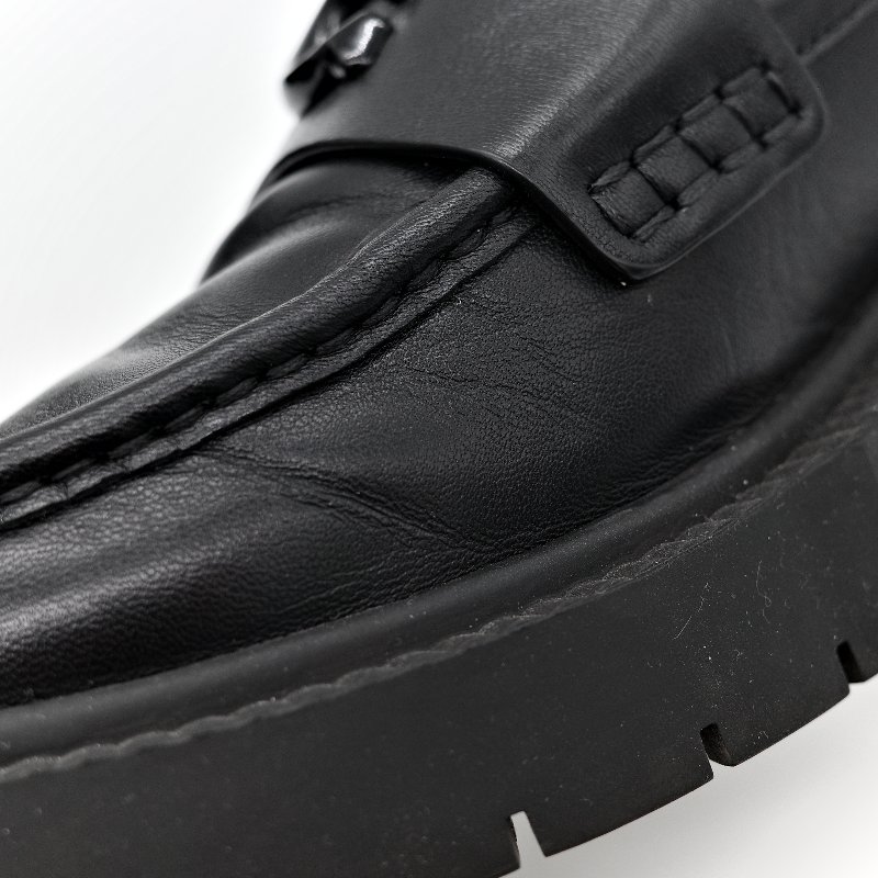 Coach 蔻馳 黑色 牛皮 霧面 Logo 樂福鞋 24.5cm EU38-18