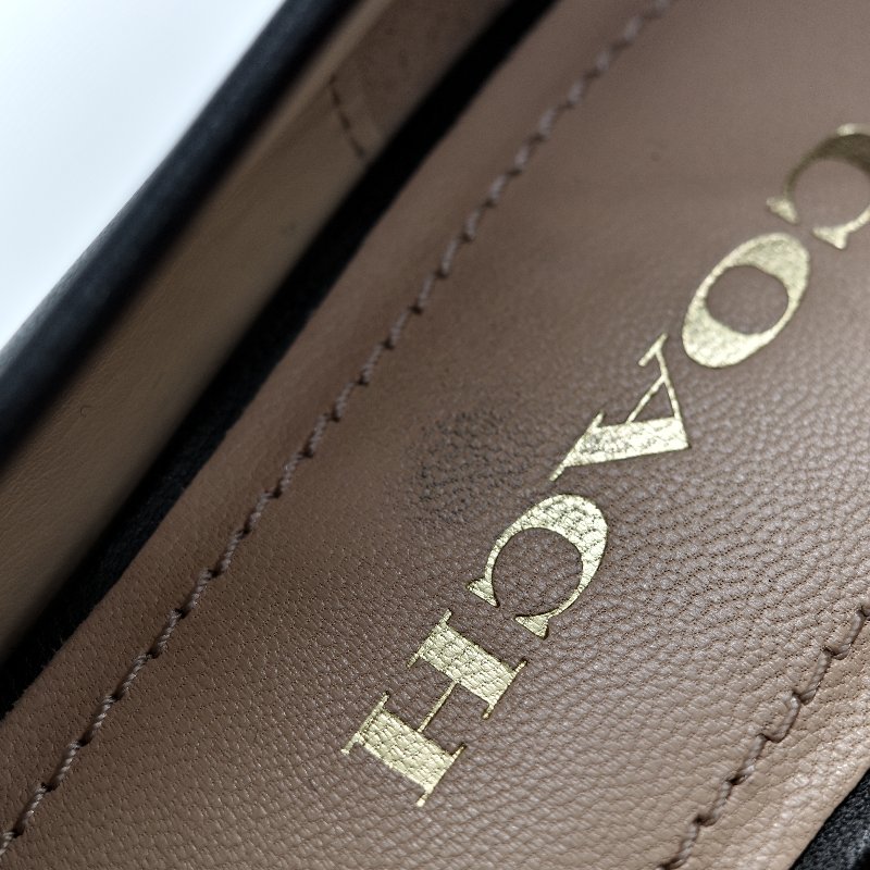 Coach 蔻馳 黑色 牛皮 霧面 Logo 樂福鞋 24.5cm EU38-23