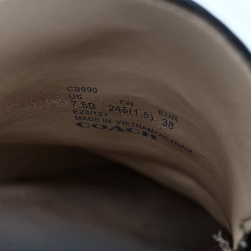 Coach 蔻馳 黑色 牛皮 霧面 Logo 樂福鞋 24.5cm EU38-25