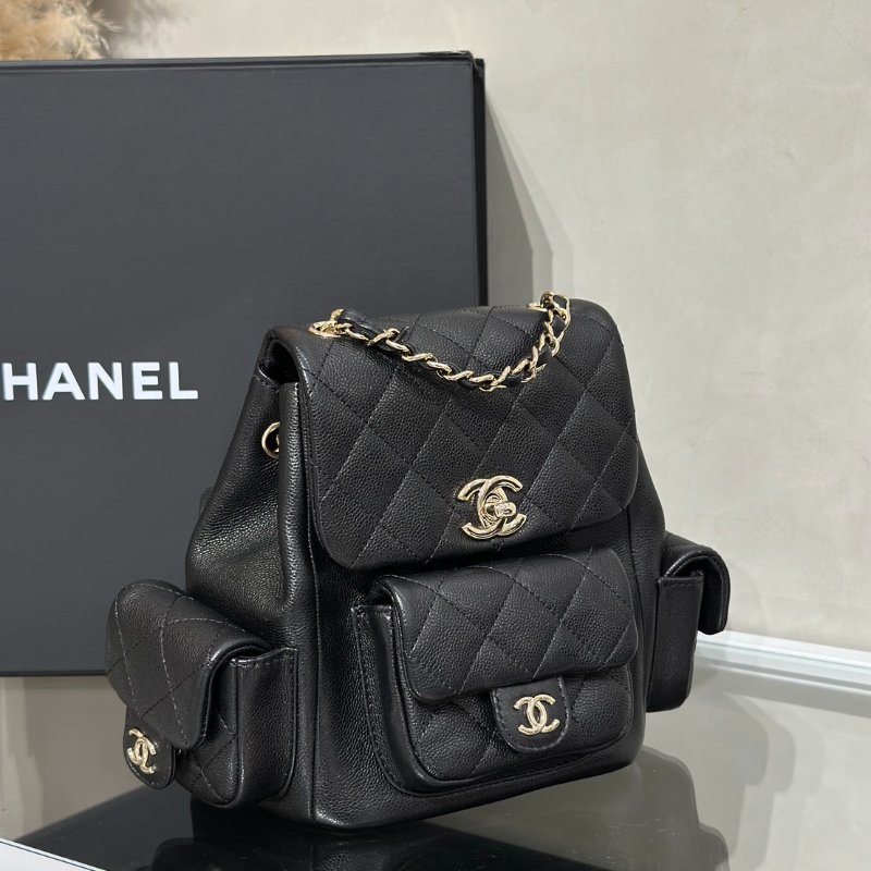 CHANEL Duma炸藥後背包 - 小號黑金-1