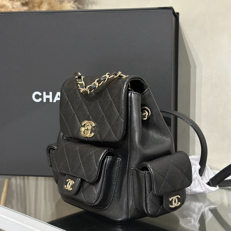 CHANEL Duma炸藥後背包 - 小號黑金-2