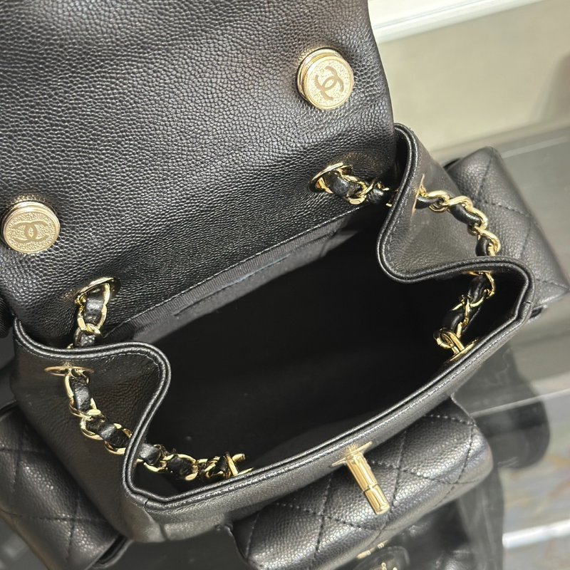 CHANEL Duma炸藥後背包 - 小號黑金-8