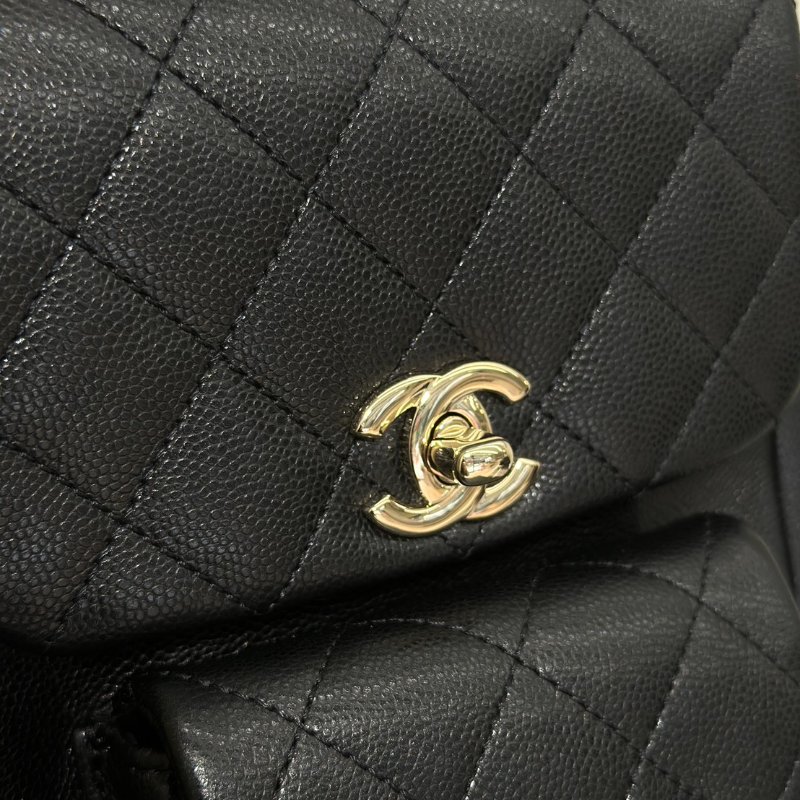 CHANEL Duma炸藥後背包 - 小號黑金-10