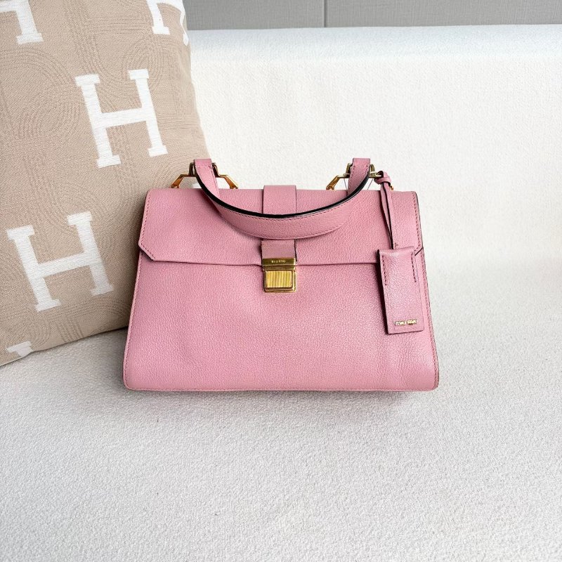 MiuMiu 風琴郵差包 粉色 牛皮 28*20*9 98新配件塵袋-2