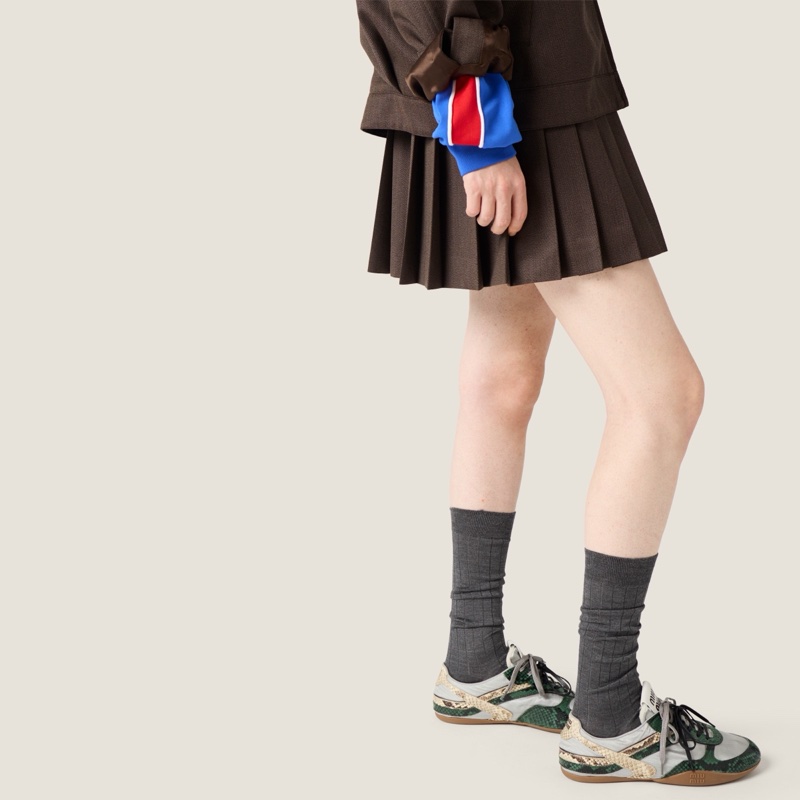 Miu Miu 女士 褶襇罩布迷你裙IT-36 IT-38 IT-40 IT-42 IT-44碼-2