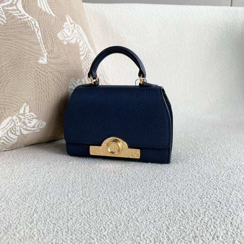 MOYNAT rejan mini 手提肩背斜背包 藍色金扣 荔枝皮 14*5*10 98新配件肩帶塵袋-2