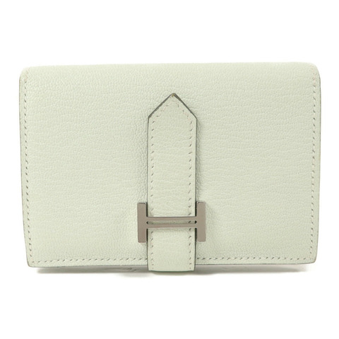 HERMES Chevre皮革Bearn Mini Wallet錢包Vert Peppermint