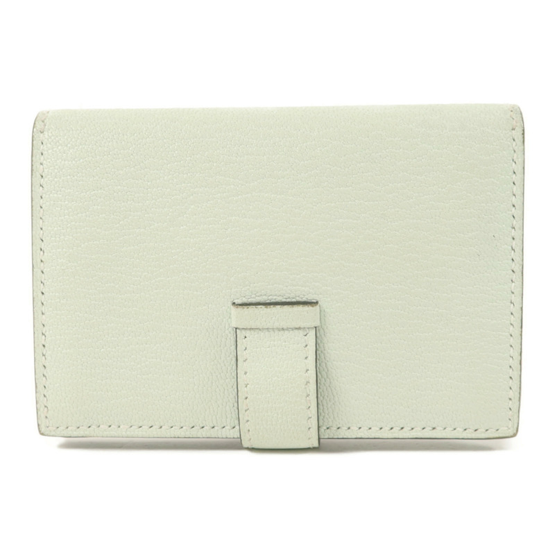 HERMES Chevre皮革Bearn Mini Wallet錢包Vert Peppermint-1