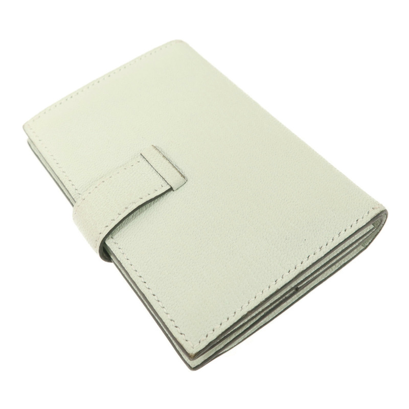 HERMES Chevre皮革Bearn Mini Wallet錢包Vert Peppermint-3