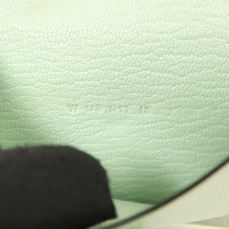 HERMES Chevre皮革Bearn Mini Wallet錢包Vert Peppermint-6