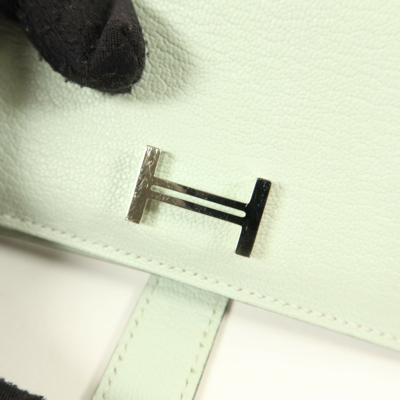 HERMES Chevre皮革Bearn Mini Wallet錢包Vert Peppermint-7