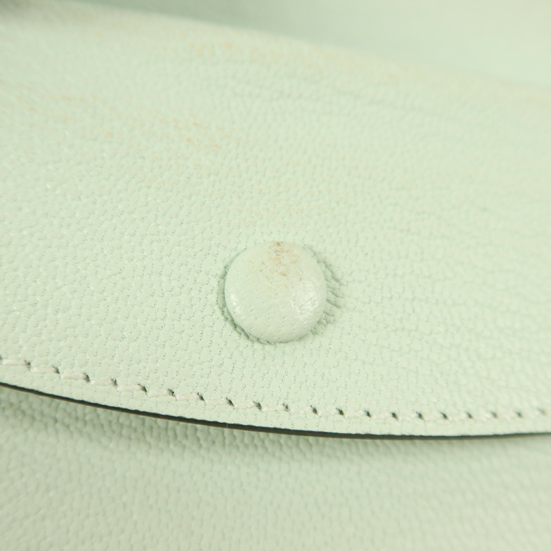 HERMES Chevre皮革Bearn Mini Wallet錢包Vert Peppermint-15