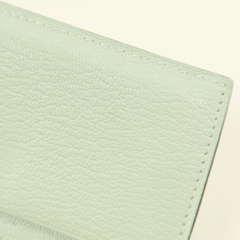 HERMES Chevre皮革Bearn Mini Wallet錢包Vert Peppermint-16