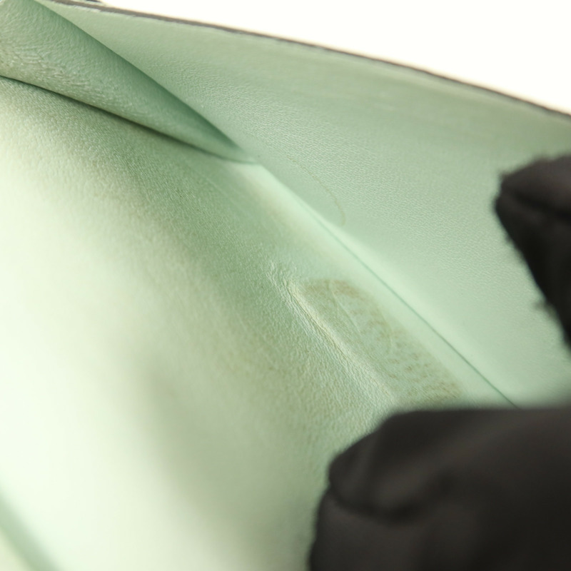 HERMES Chevre皮革Bearn Mini Wallet錢包Vert Peppermint-18