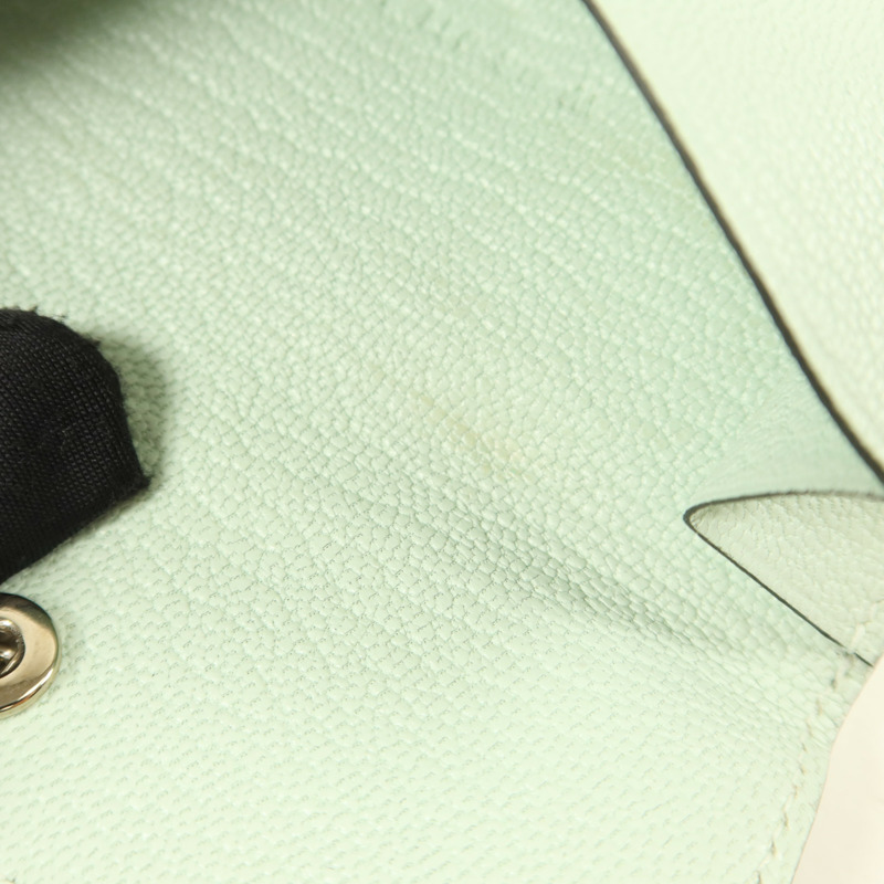 HERMES Chevre皮革Bearn Mini Wallet錢包Vert Peppermint-20