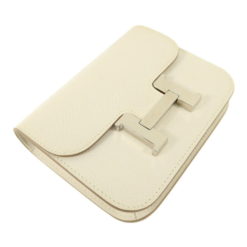 HERMES Epsom皮革Constance Slim錢包Blanc-2