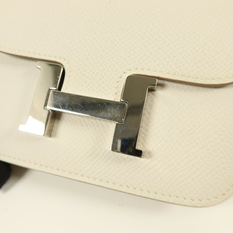 HERMES Epsom皮革Constance Slim錢包Blanc-7