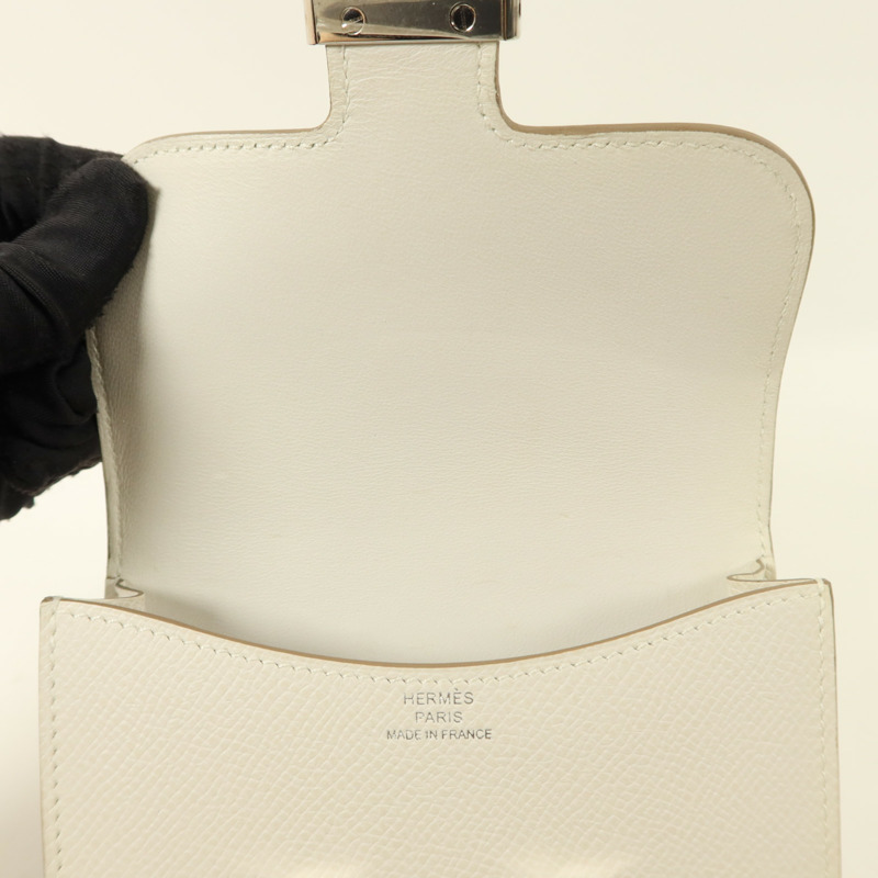HERMES Epsom皮革Constance Slim錢包Blanc-9