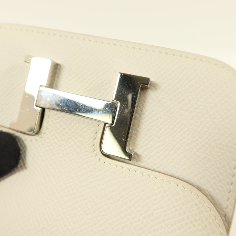 HERMES Epsom皮革Constance Slim錢包Blanc-16